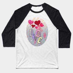 Valentine's Dots (Love) Baseball T-Shirt